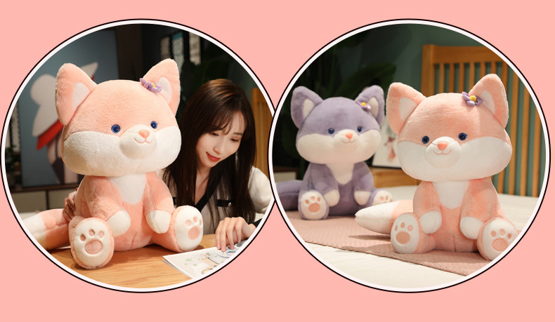 跨境坐姿小狐狸毛绒玩具公仔动物玩偶乖乖狐布娃娃儿童抱枕礼批发详情9