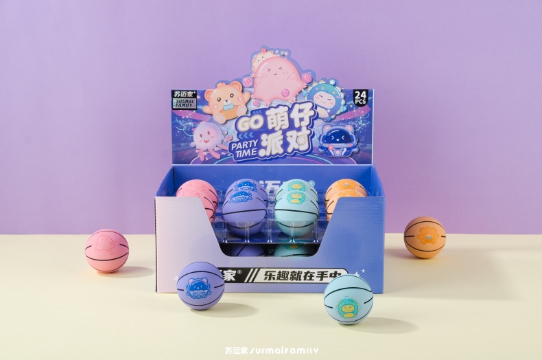 苏迈家卡通迷你篮球高弹性橡胶空心弹力球解压投篮壁球儿童玩具球详情30