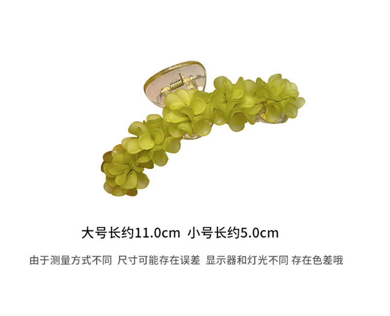 韩国高级感冬季大号后脑勺发夹绿色铃兰花抓夹花朵鲨鱼夹头饰批发详情1
