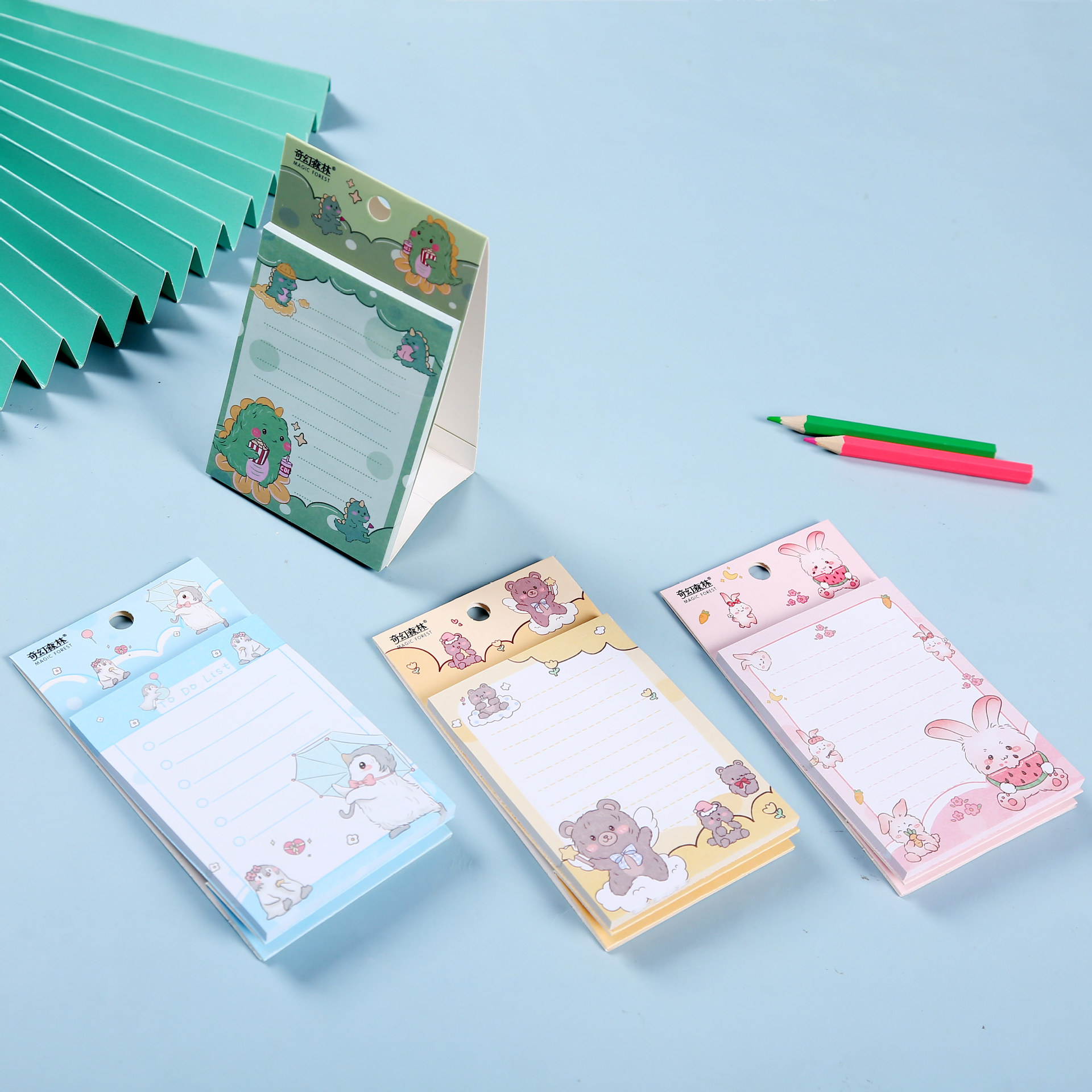 New sticky notes, cute animal girls, fun sticky note book, 100 pieces, creative student messages, N times sticky note paper pic 2