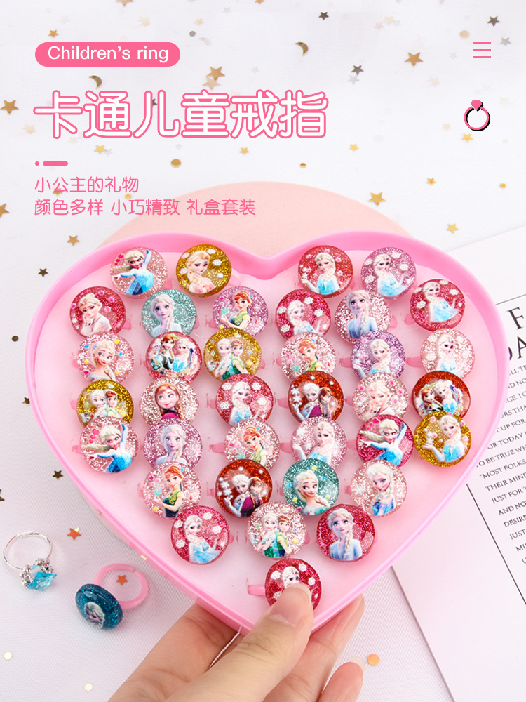 儿童戒指宝石水钻石亚克力网红小女孩戒指手饰饰品玩具厂家批发详情1