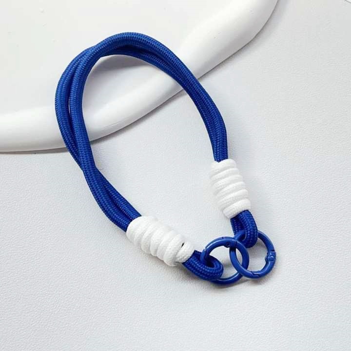 简约ins拼色编织绳短款手机挂绳ccd相机挂件手提挂饰男女腕带双扣详情12