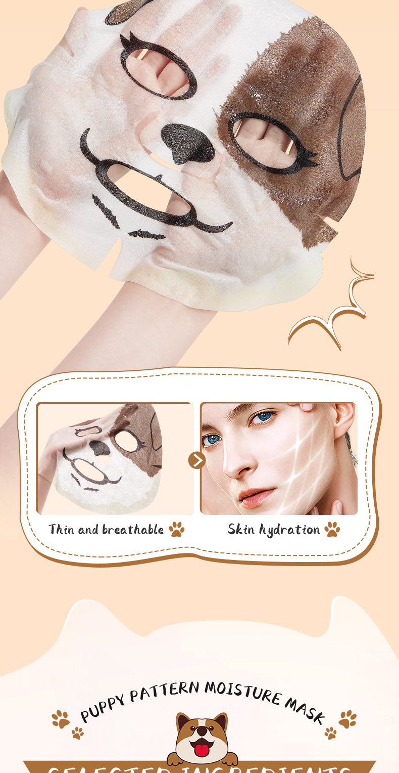 All English SADOER animal puppy pattern moisturizing Facial mask for cross-border export wholesale, exclusively for export pic 22