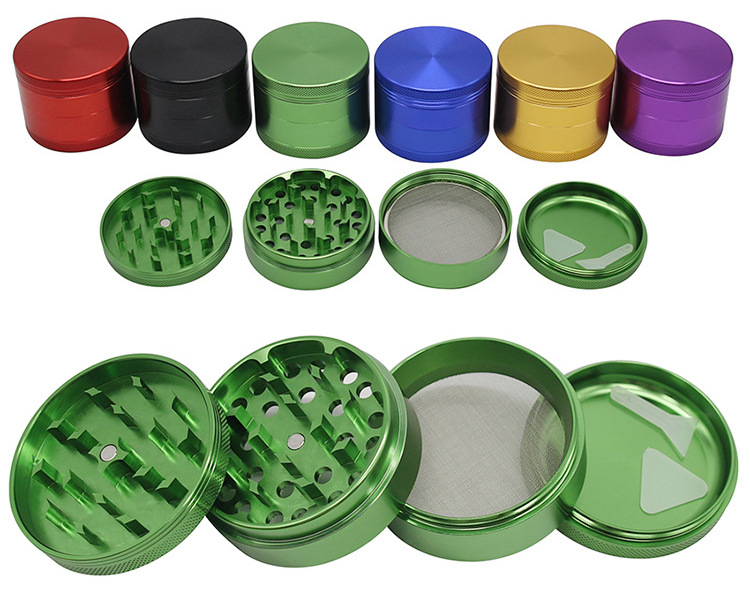 铝合金4层直径40\50\55\63\75\100mm金属磨烟器研磨器烟具grinder详情12