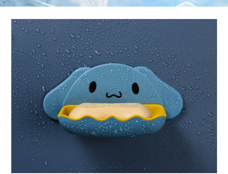 Cartoon dog soap box, cute cartoon hanging double-layer soap storage rack, no need for drilling, creative draining rack for storage pic 12