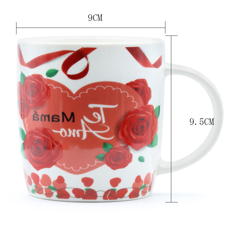 西文母亲节杯子西语母亲节马克杯礼品陶瓷杯牛奶杯带硅胶盖柄勺套装礼物支持定制logo免费设计详情1