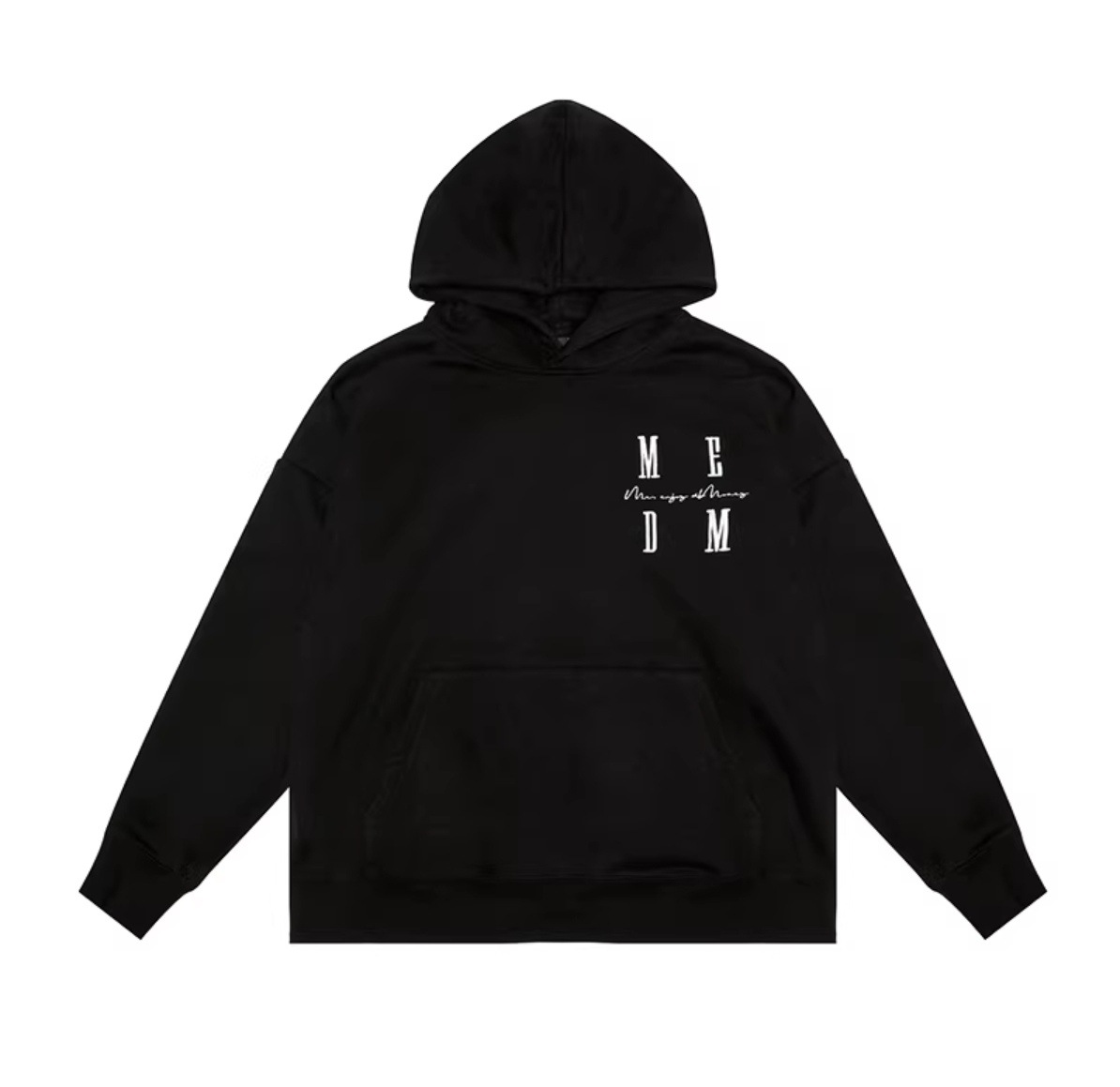 MEDM streetwear brand autumn embroidered logo hoodies and sweatshirts for men and women, American street couple style loose Chinese trend tops pic 2