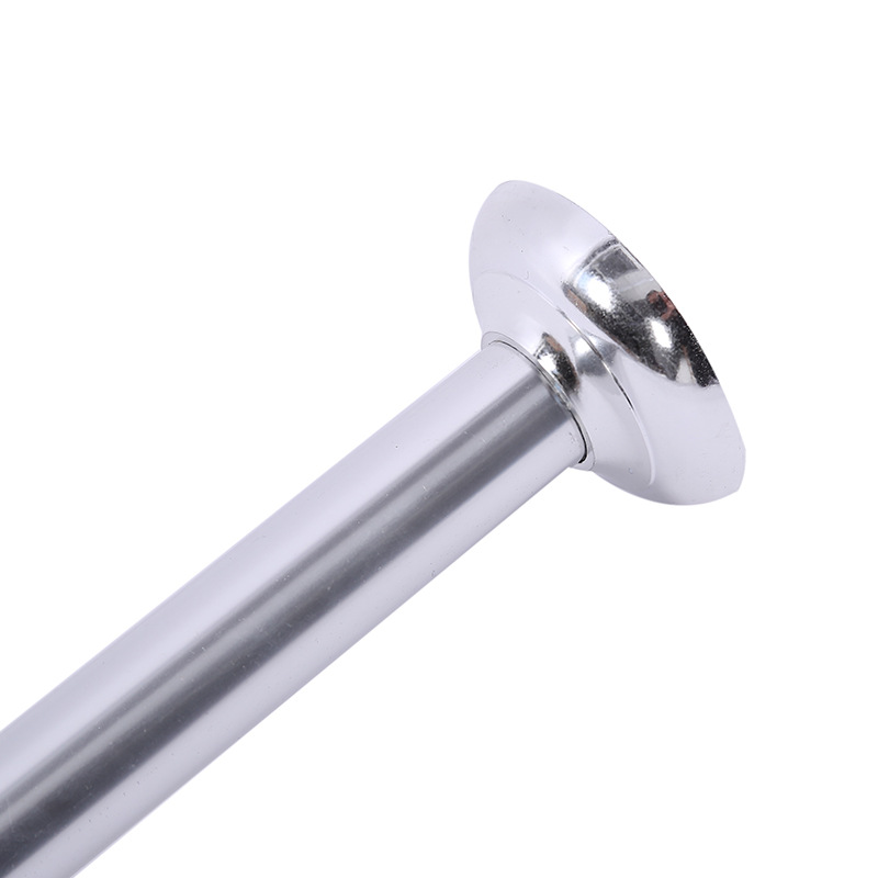 Wholesale of stainless steel bath curtain rods, round head arc-shaped bath curtain telescopic rods without drilling, bathroom curtain load-bearing support rods pic 7
