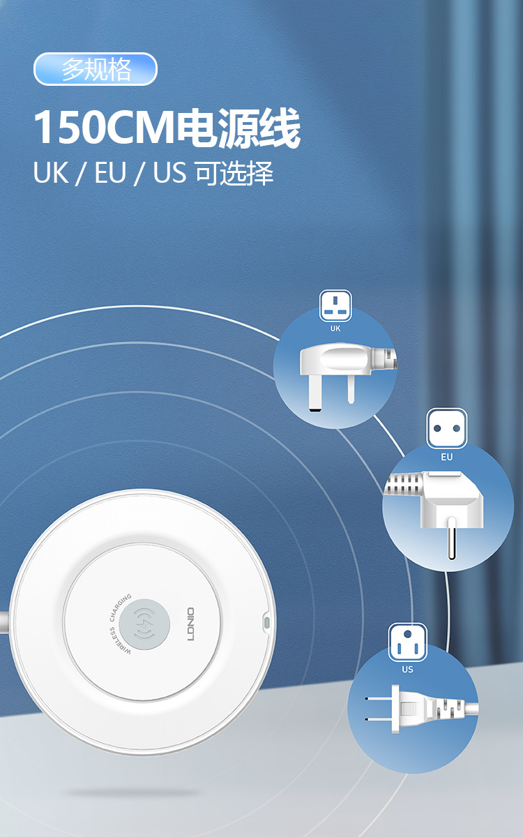 Desktop charging head with multiple USB ports, PD fast charging in one, smart recognition, mobile phone wireless charging LDNIO pic 6