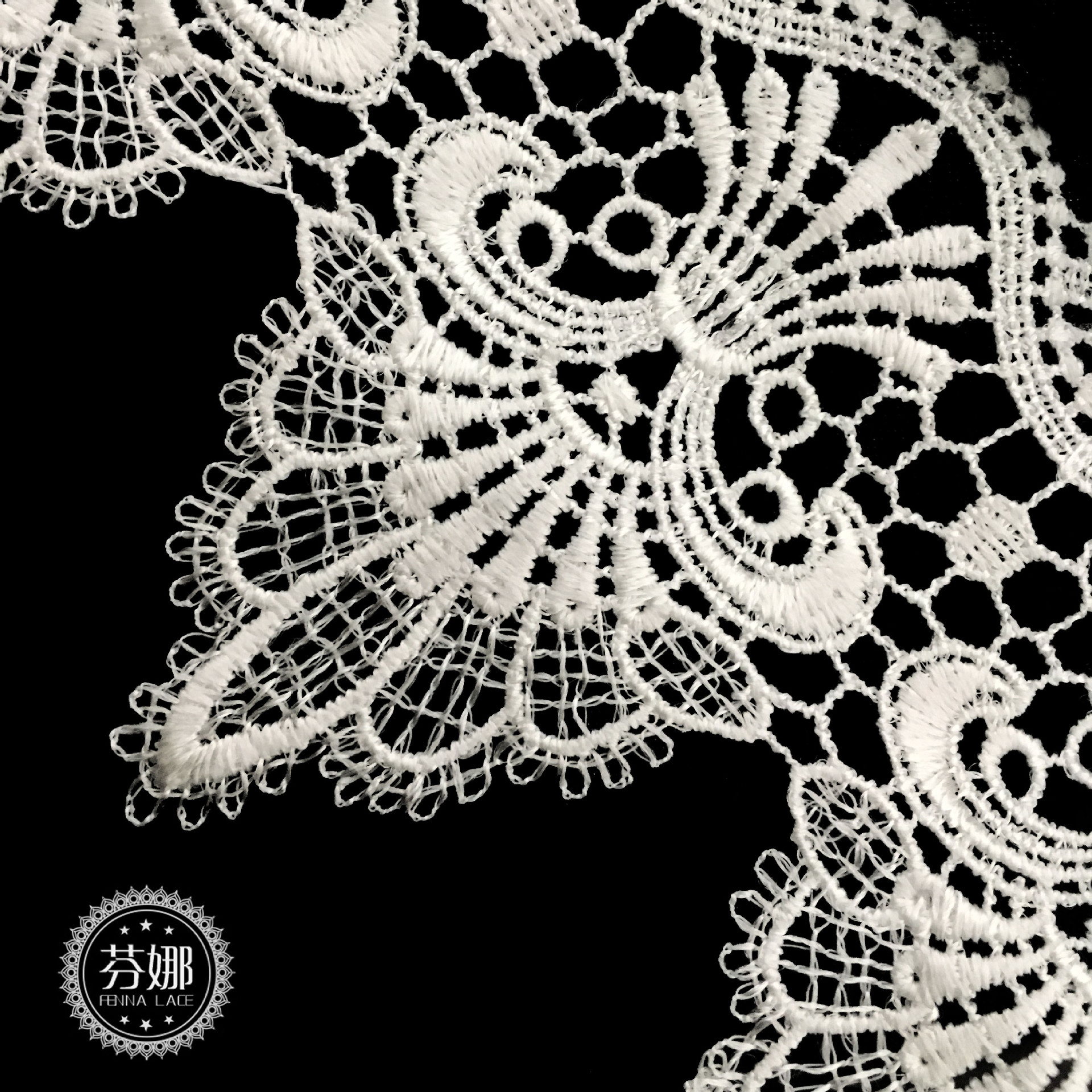 DIY embroidery water-soluble lace for clothing accessories, Shantou manufacturer in stock, polyester filament barcode lace 11cm pic 9