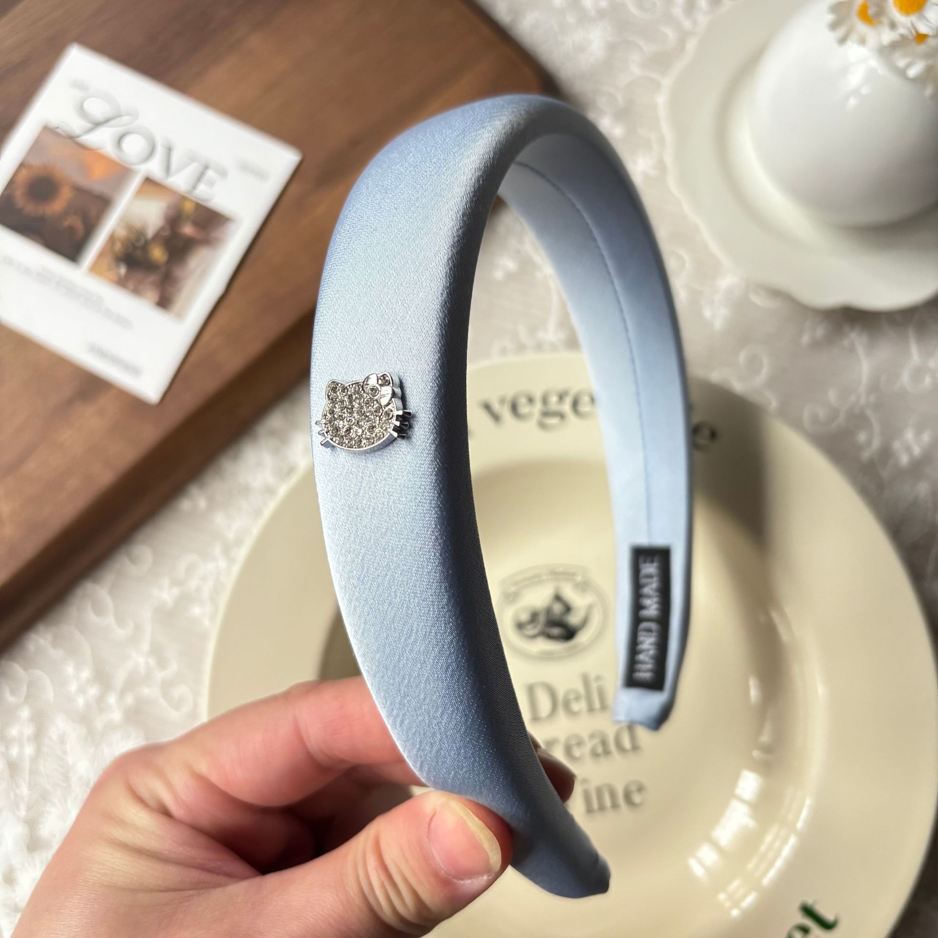 Spring new solid-color satin hair band for women, high head pressure headband, high-end and light luxury hair tie and hairpin headwear pic 56