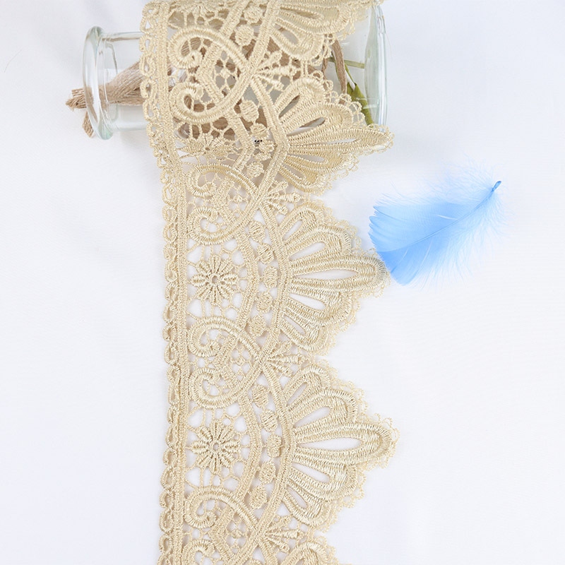 现货金色水溶蕾丝 沙发垫辅料 越布悠花边 16cm宽lace 窗帘花边详情5