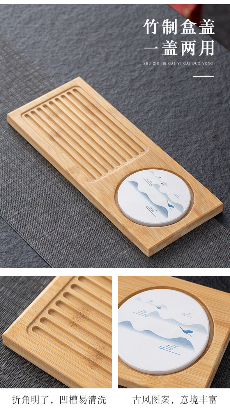 Tea set, home living room gift box, modern and simple kung fu ceramic teapot, tea tray and tea cup complete set pic 22