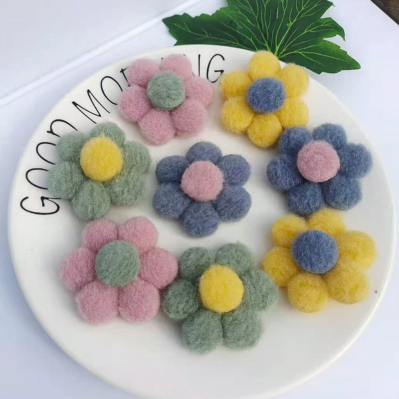 Korean-style plush little flower accessories, colorful flower brooches, bags, hair accessories, clothes, scarves, diy decorative accessories pic 6