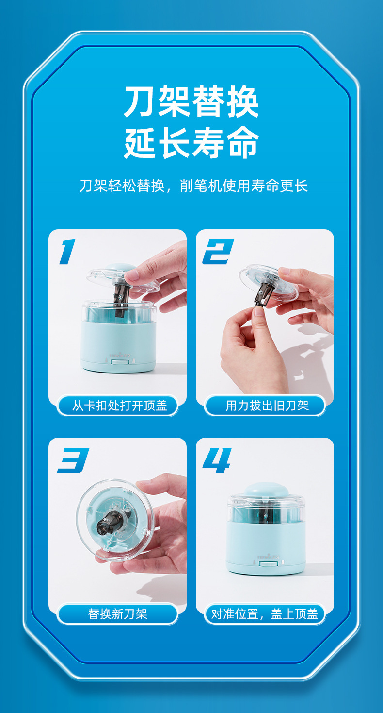 Pencil sharpener for primary school students, astronomical cat paw electric pencil sharpener for children, semi-automatic pencil sharpener pic 11