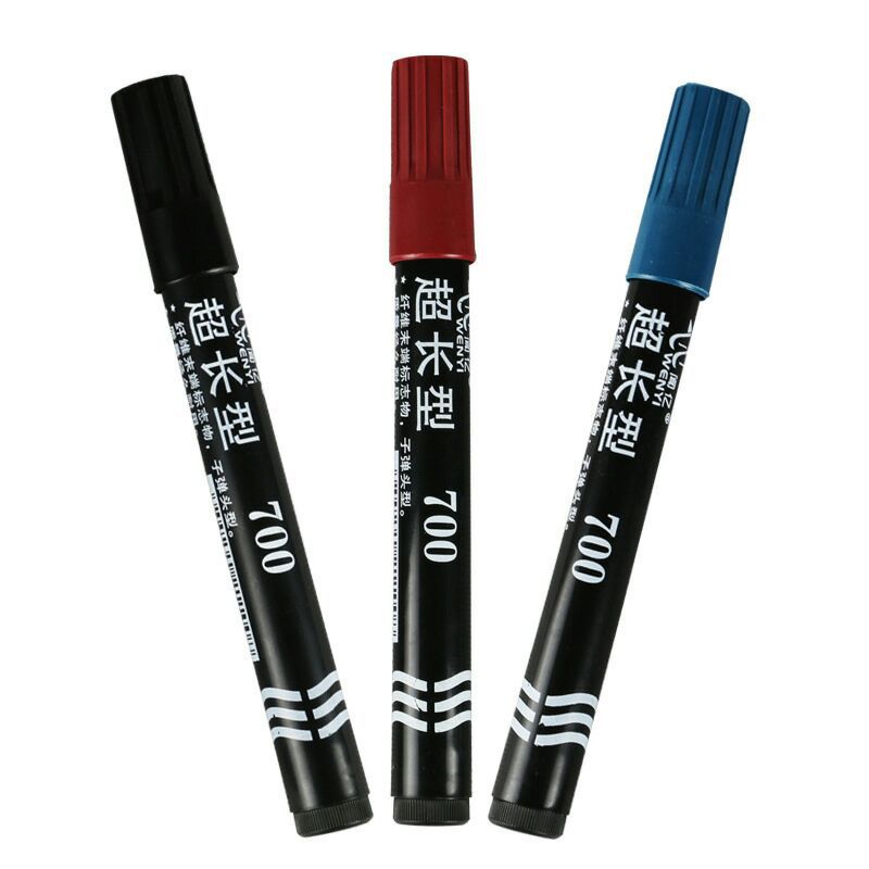 Boxed 700 marker pens, color big-headed pens, black with ink, blue and red oil-based pens, logistics marker pens pic 4