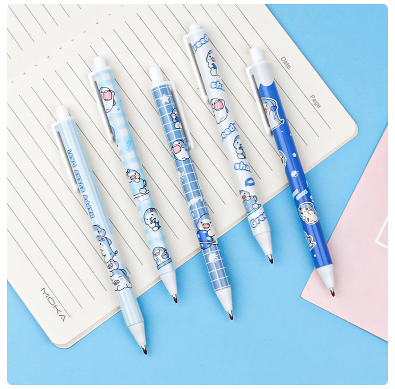 Cute style Instagram Little Shark limited edition press gel pen student exam press pen 0.5mm black water press pen pic 10