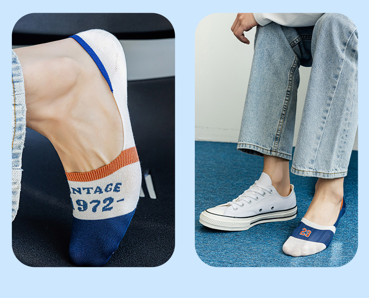 Wholesale of 2023 new invisible sock alphanumeric fashion trend cotton comfortable and breathable short boat socks for men and women pic 16