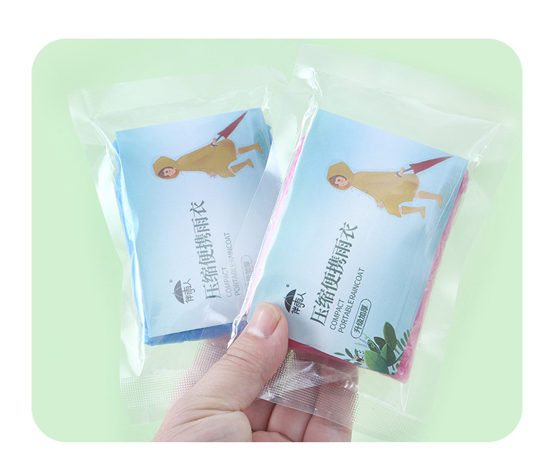 卡片雨衣真空压缩加厚20g成人户外旅游景区便携式一次性雨衣批发详情18