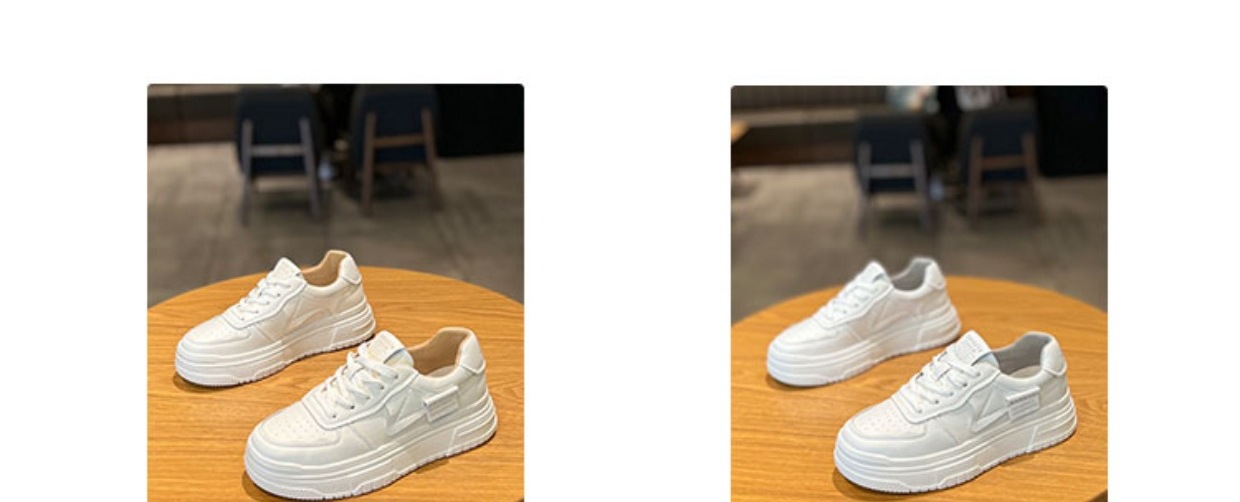 华耀时尚板鞋女2024年秋季新款厚底增高透气休闲百搭运动小白鞋潮详情2