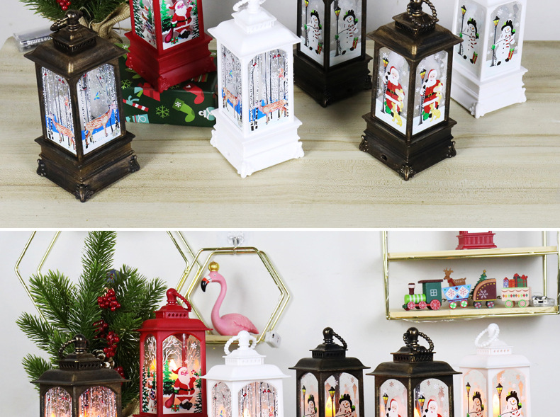 Christmas wind lanterns, candlestick lights, night lights, old man snowman decorations, night lights, table ornaments, Christmas decorations pic 11