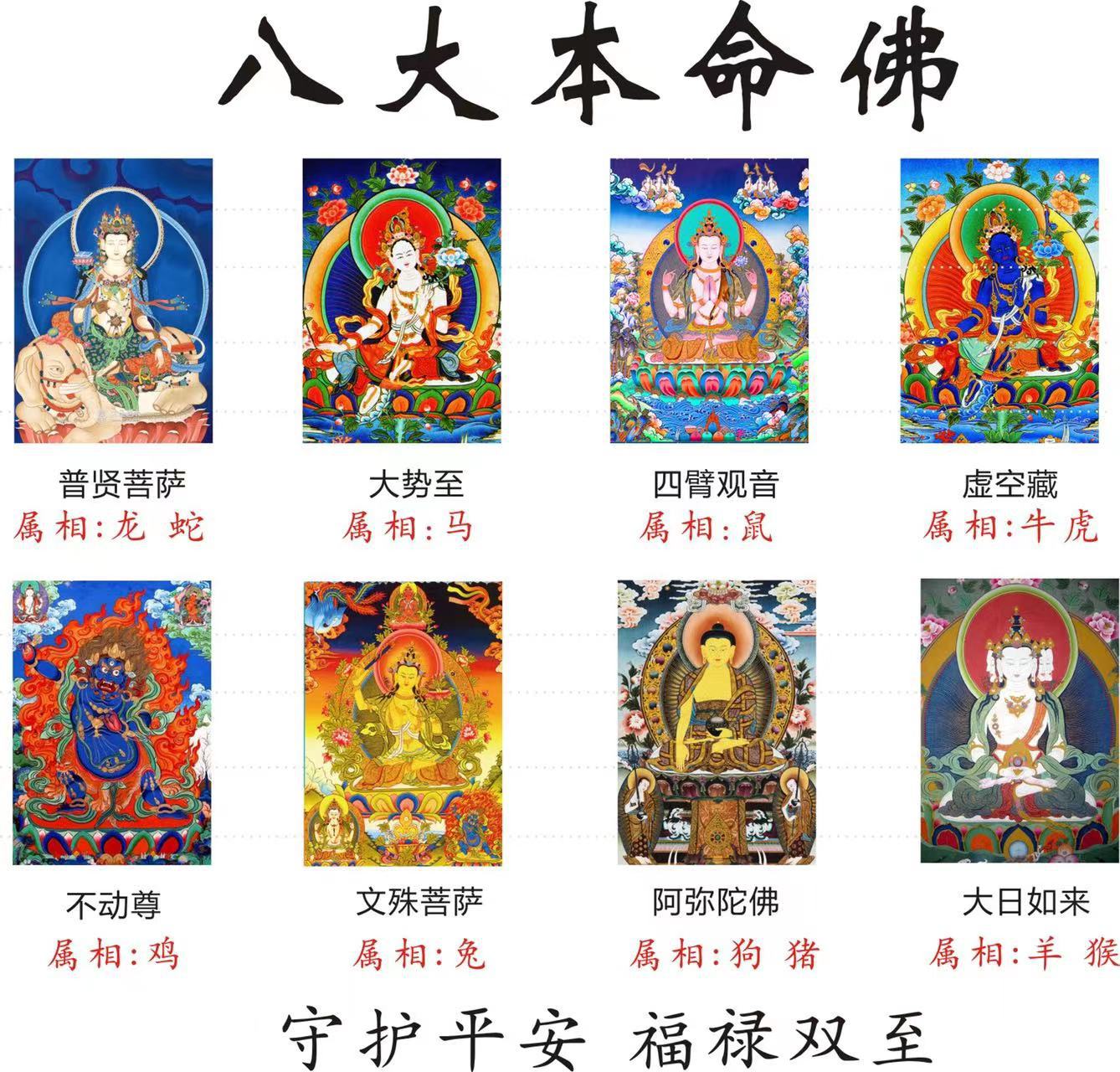 长方时光宝石扎基拉姆六字真言九尾狐唐卡五路财神八大守护项链详情5