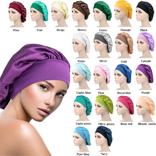 New stretch fabric forehead cross-colored base Indian headscarf and Muslim headscarf cap from Amazon in Europe and America pic 9