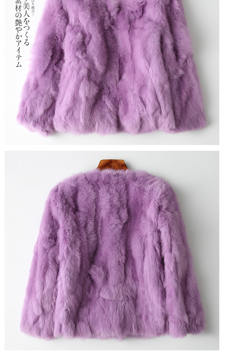 Export trade, one-piece consignment of real rabbit fur coats for women, short style, new Korean style, slimming fur wholesale pic 18