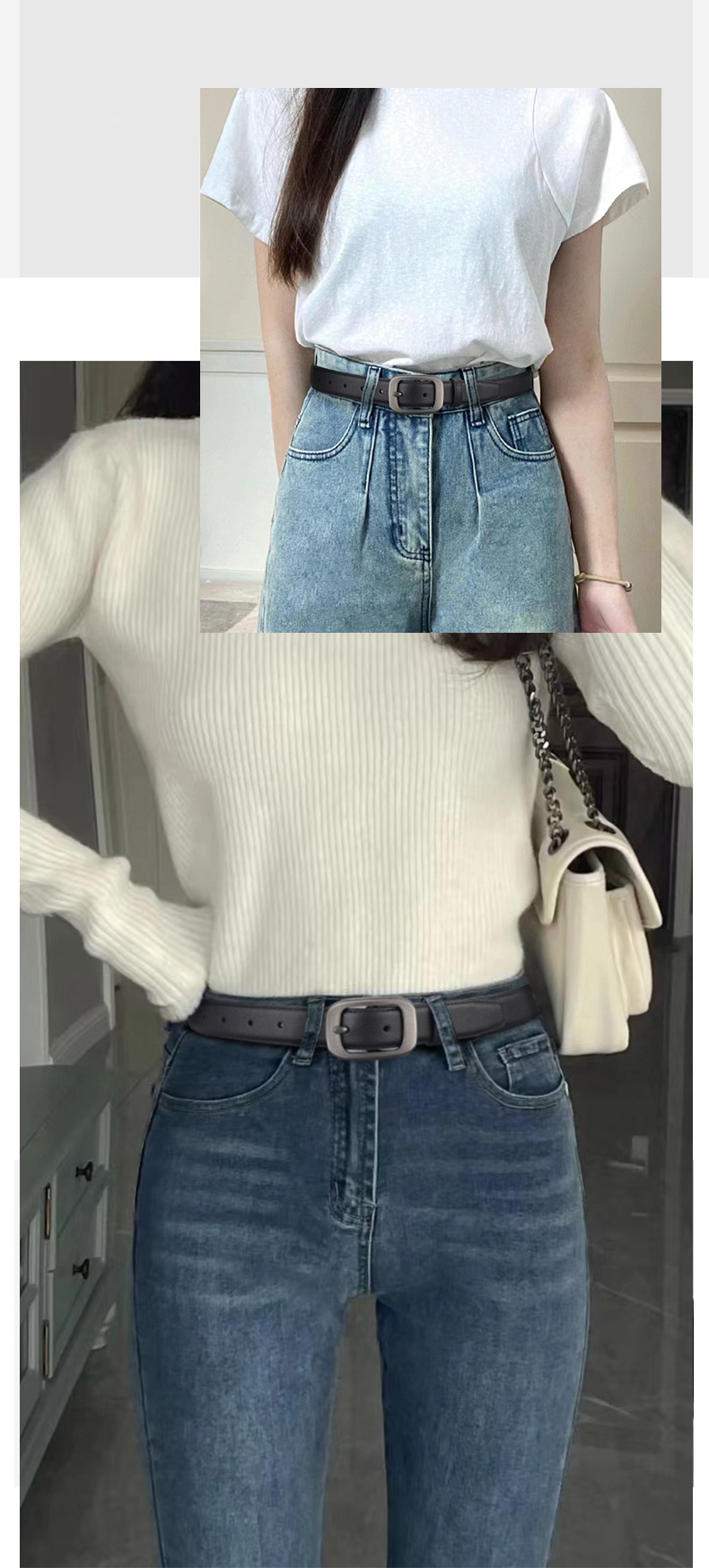 女款真皮皮带 合金针扣牛皮带身耐用结实百搭搭配西裤牛仔裤潮流详情3