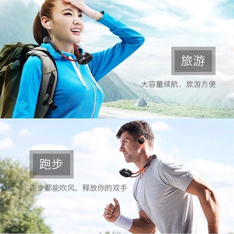 Mini handheld cartoon USB charging fan for hanging neck, Douyin Internet celebrity lazy dormitory, one-piece consignment pic 7