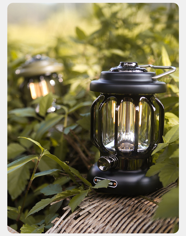 Outdoor atmosphere lantern, ultra-long battery life, campsite sky tent, emergency lighting, detective retro portable camping lamp pic 10