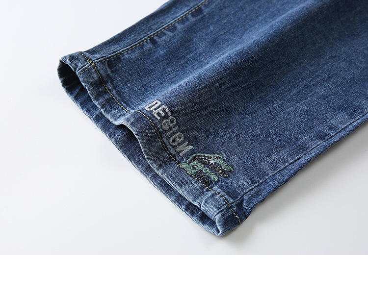 松紧腰休闲七分牛仔裤女2024年夏装新款修身显瘦小脚哈伦裤PT0043详情18