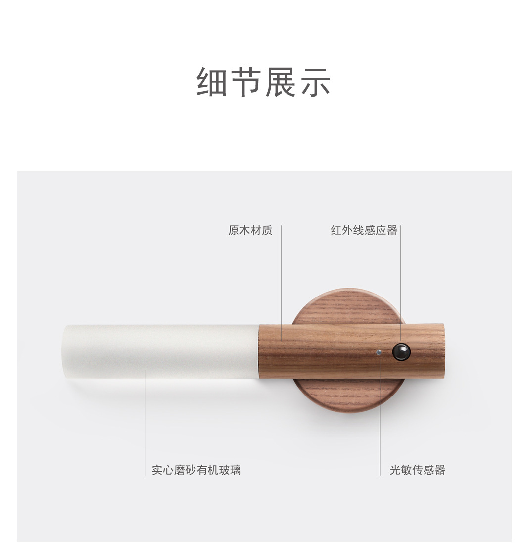 走廊智能人体感应灯led充电小夜灯楼梯走廊带人体感应水晶灯壁灯详情6