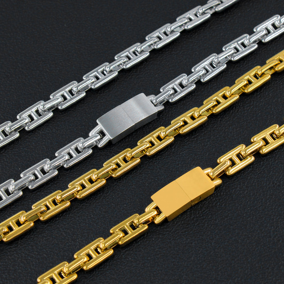 欧美重工钛钢编织项圈女项链小众设计锁骨链真空保色18KYS205详情16