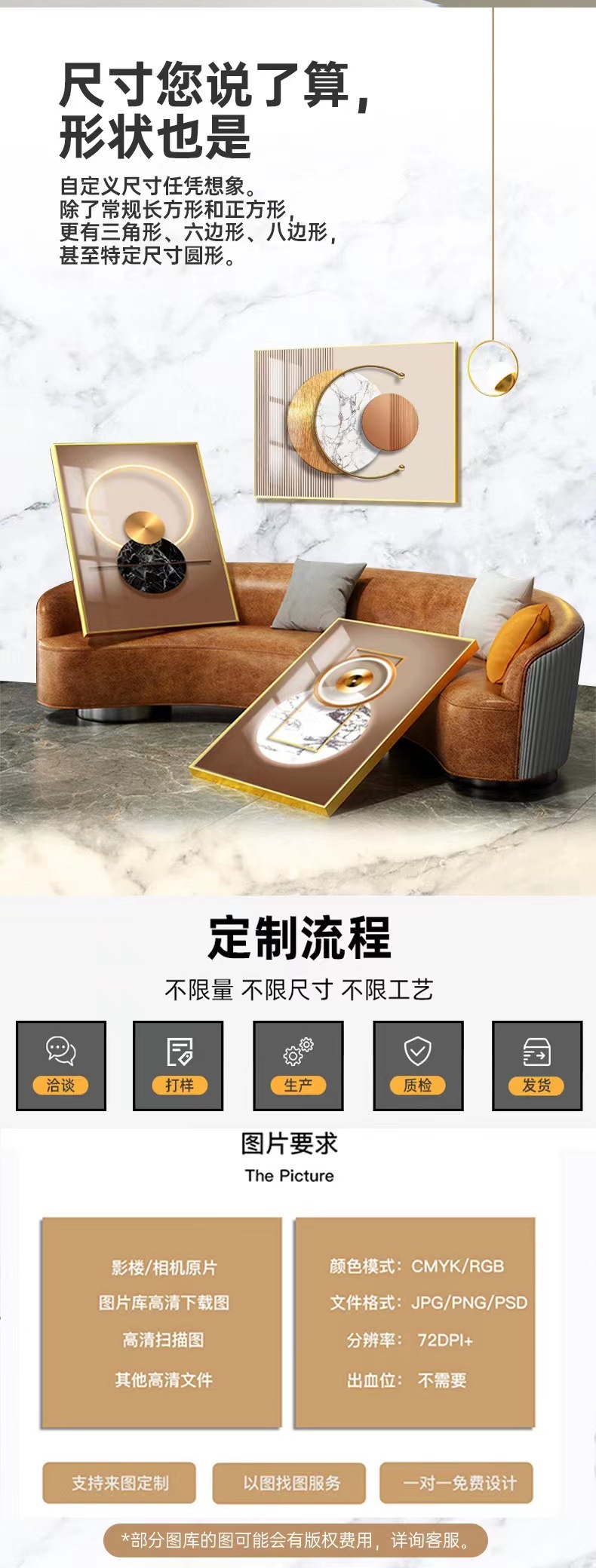 三联装饰画黑框玄关壁画无框油画跨境布挂画酒店卧室油画抽象挂画详情3