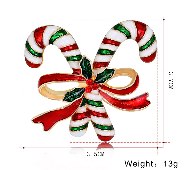 New Christmas collection brooches, fashionable and exquisite diamond-encrusted candy walking stick pins, brooches, and Danbi accessories pic 10