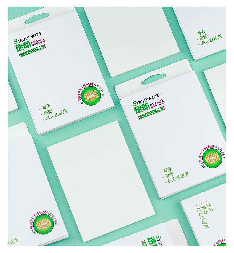 ins simple and popular PET transparent sticky notes for students to take notes can be torn off and glued, convenient for N times discount goods wholesale pic 35