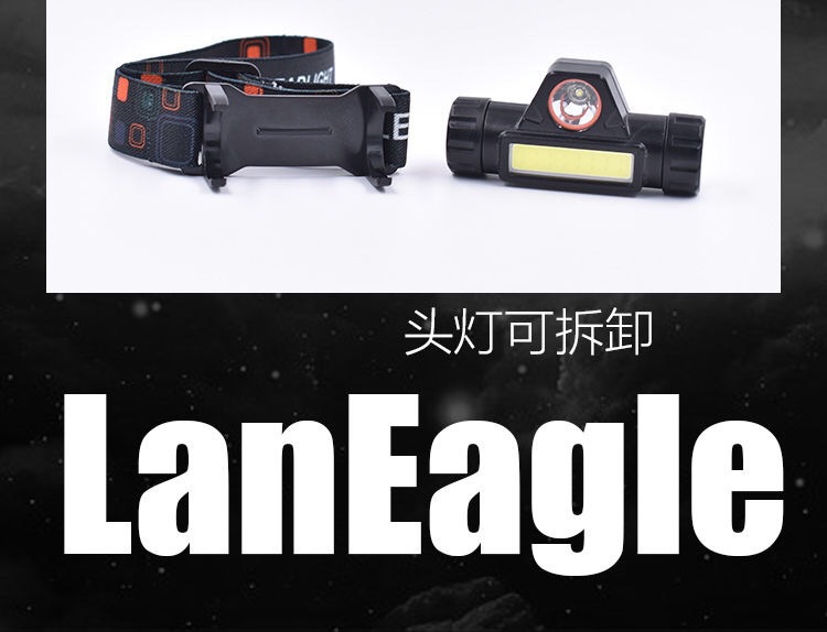 Headlamp, multi-functional high-intensity LED lamp, COB working waterproof, USB charging magnet, mountaineering and fishing headlamp pic 5