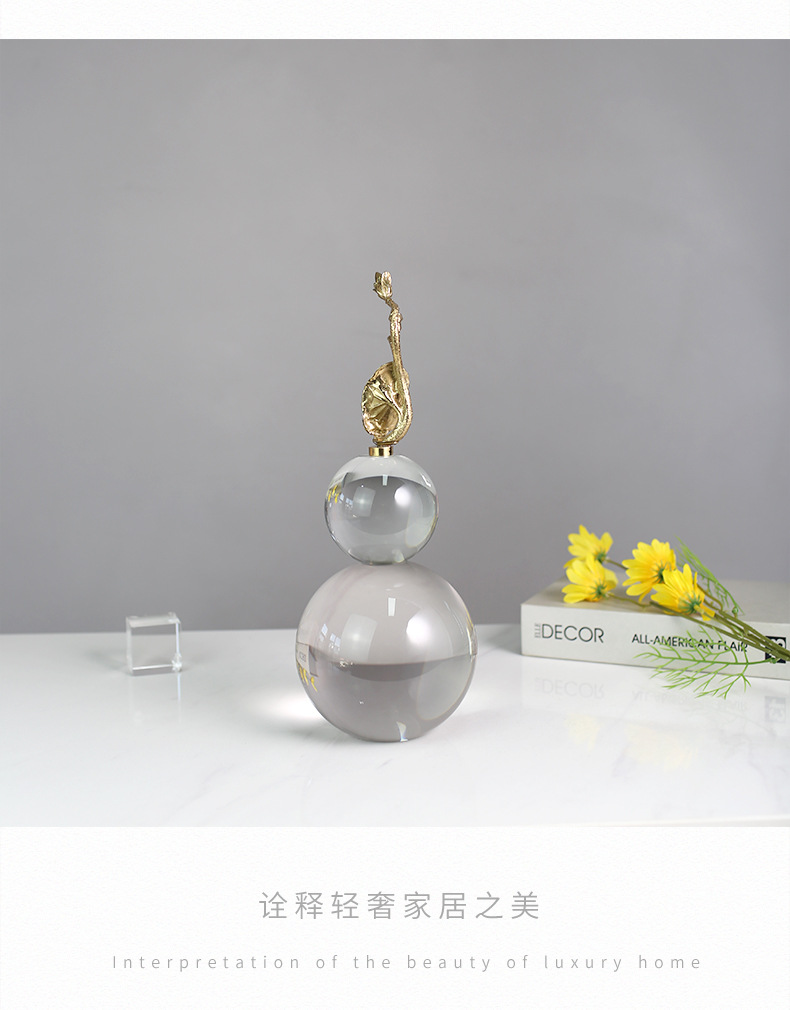 Creative crystal gourd ornaments, new Chinese-style living room wine cabinet, study, office opening gifts, home soft decoration ornaments, home decoration handicrafts ornaments pic 28