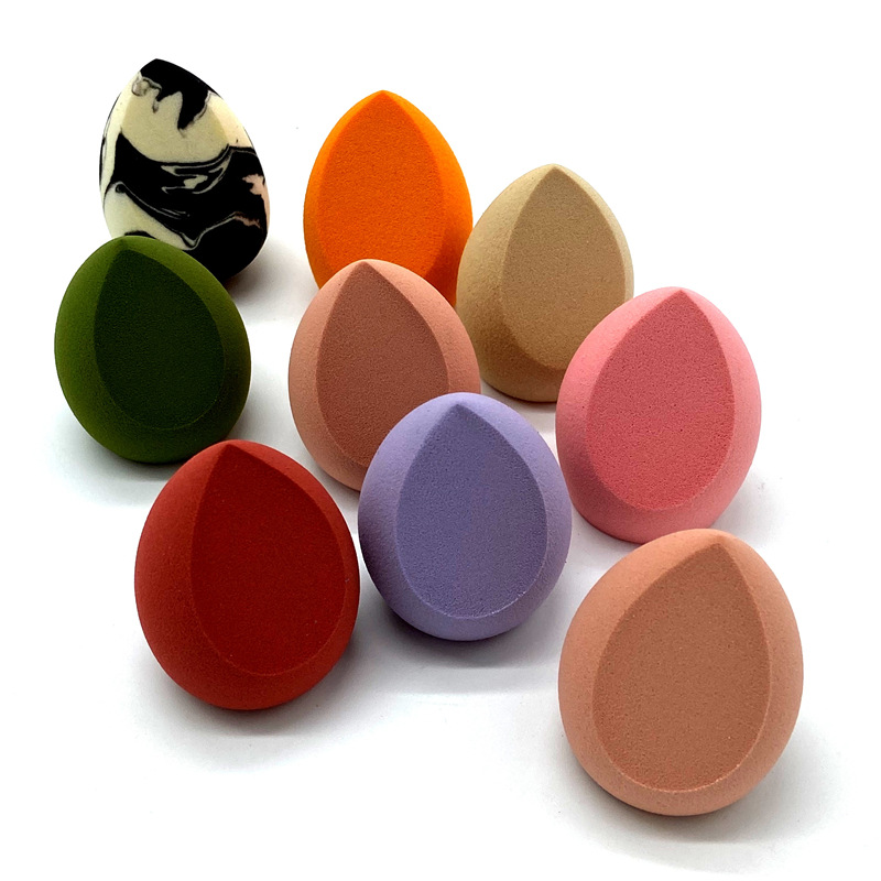Hydrophilic beauty eggs are super soft and can be used both dry and wet. They expand when exposed to water and do not absorb or clog powder. Makeup and color egg manufacturers have them in stock pic 12