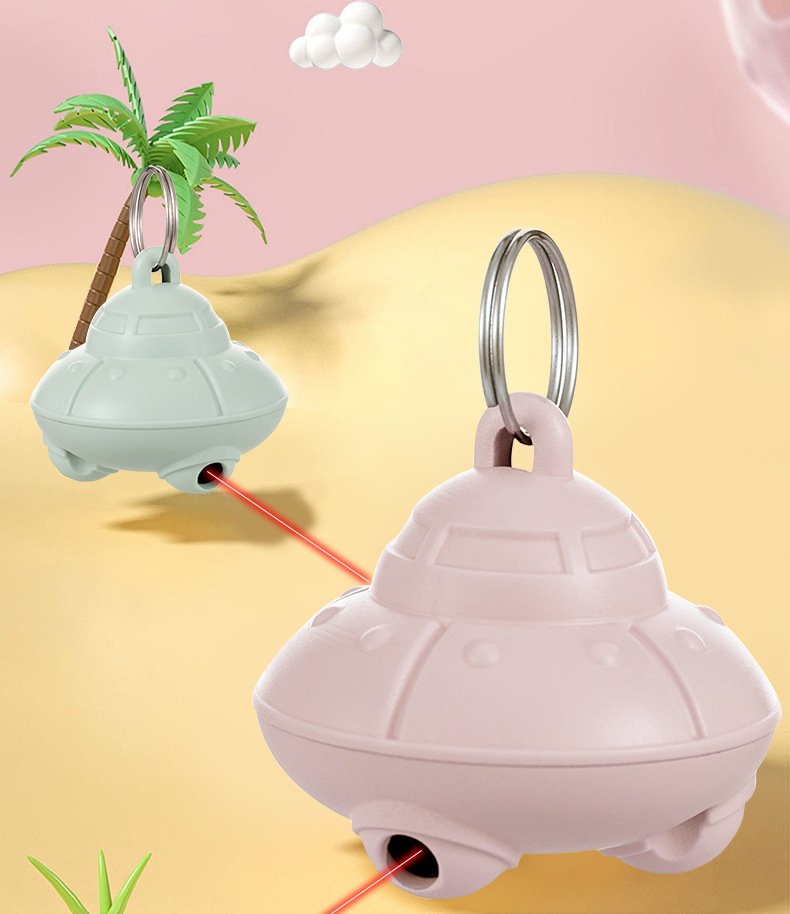 宠物猫猫玩具激光逗猫UFO飞船红外线充电自嗨项圈玩具猫跳台逗猫棒配件详情5