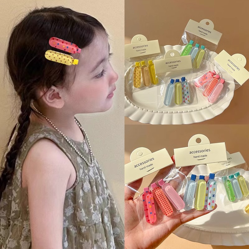 果冻格纹发夹女多巴胺彩色套装鸭嘴夹蝴蝶结碎发发卡侧边刘海边夹详情34