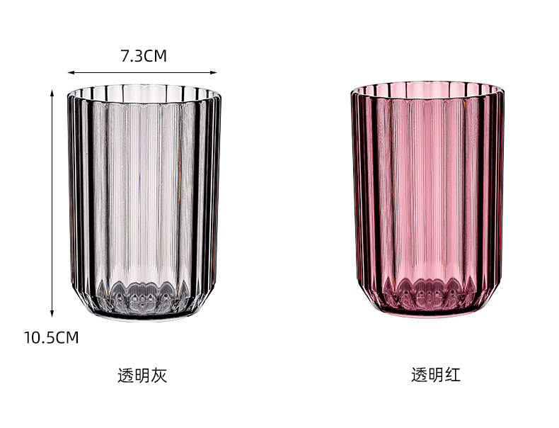 Transparent thickened washbasin cup, hotel brushing cup, homestay toothbrush cup, plastic cup, simple toothed cylinder without handle pic 10