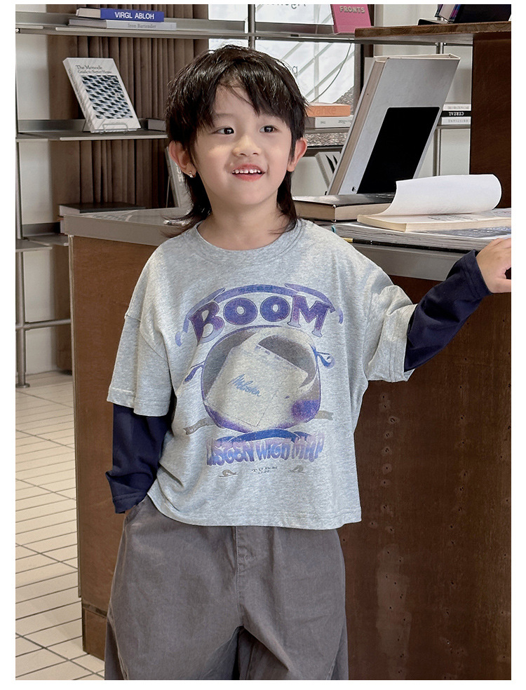儿童春秋百搭时尚洋气印花圆领打底宽松长袖T恤242196详情8