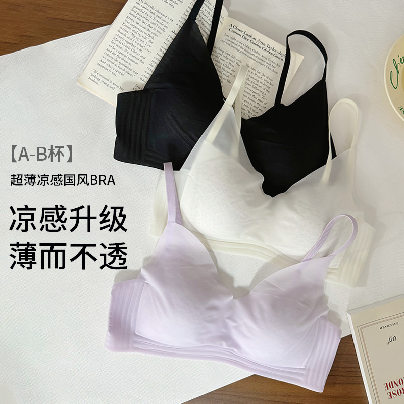 3352无钢圈轻奢感薄杯美背深V聚拢性感无痕提拉网纱简约内衣详情8