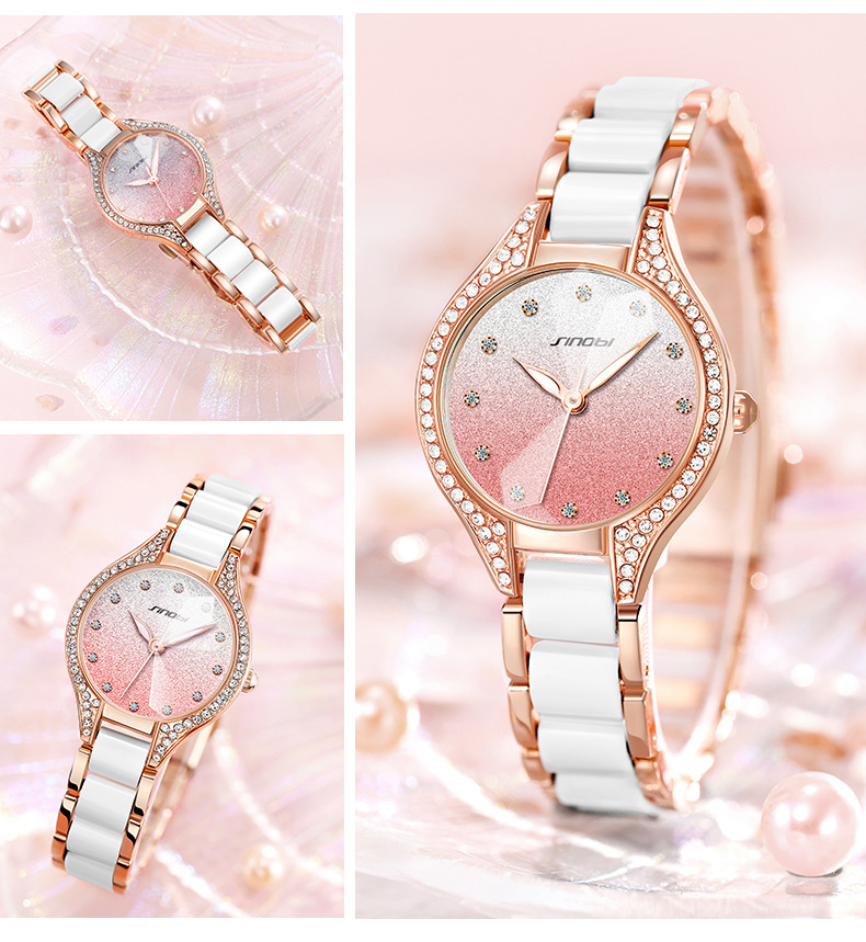 女士手表批发满天星手表女士防水石英手表陶瓷带跨境外贸手表女表详情9