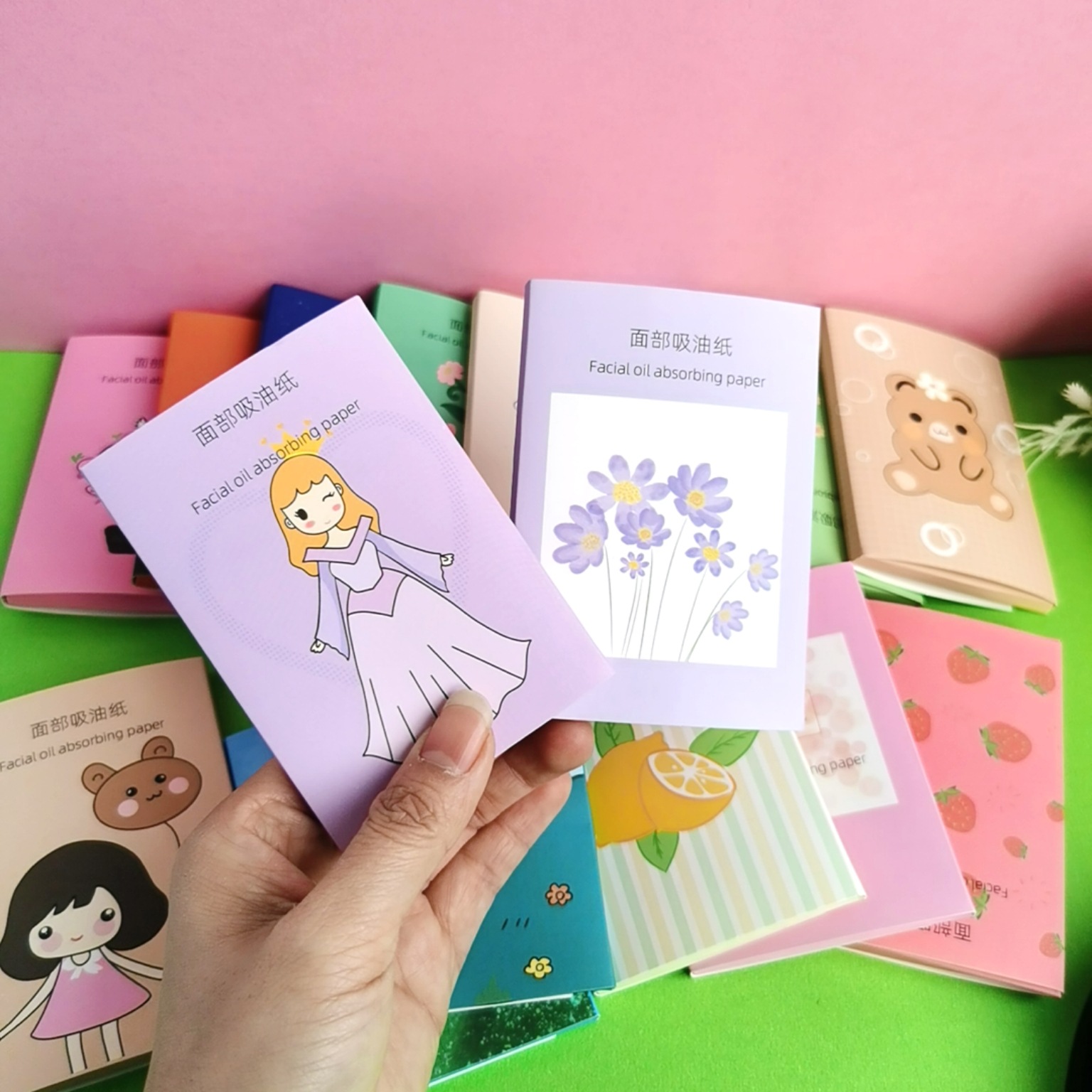 Wholesale facial oil-absorbing paper, blue film oil-absorbing and sweat-absorbing paper, summer portable and refreshing linen paper for cleaning, exclusively for export, exclusively for foreign trade, exclusively for foreign trade pic 4