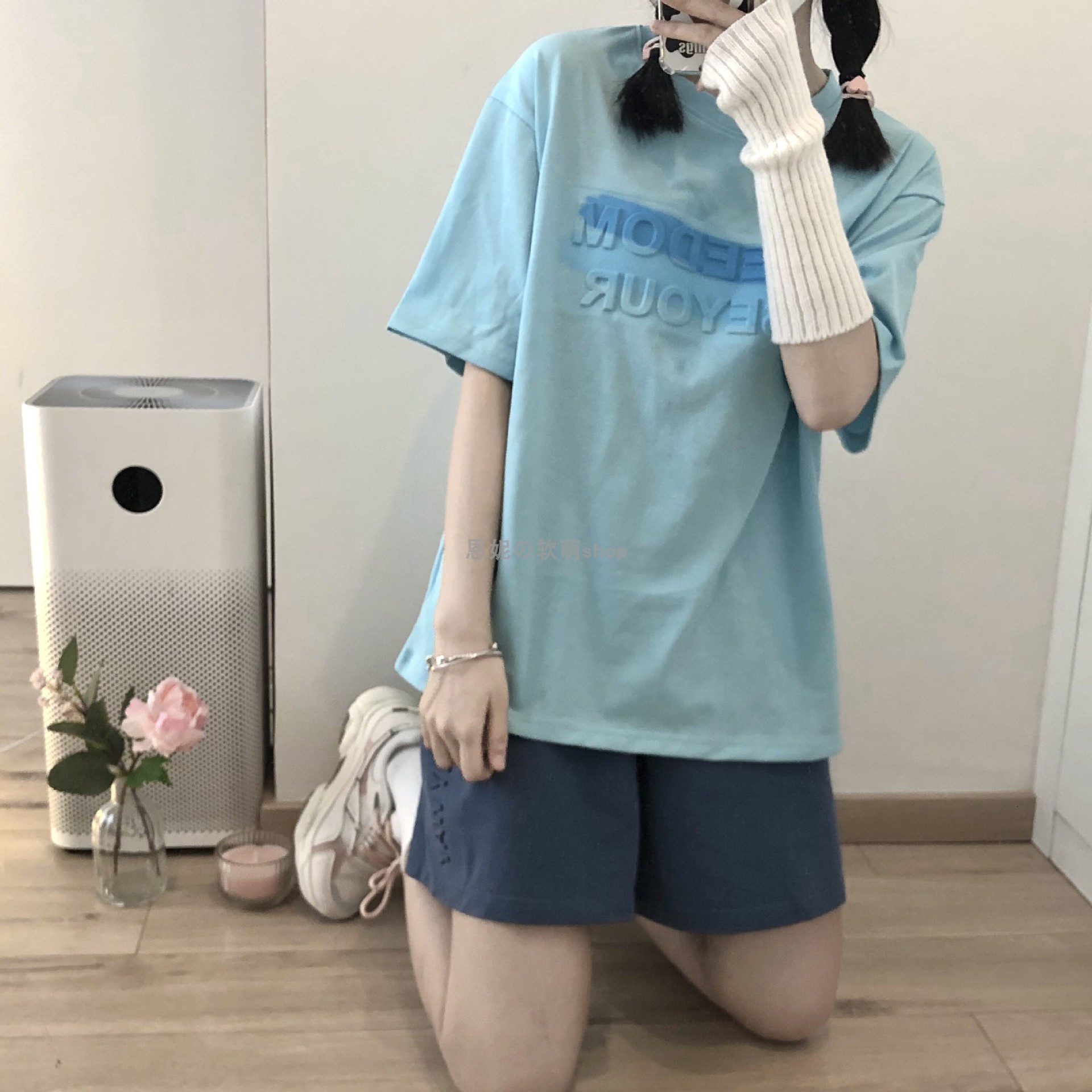 立体印花短裤女休闲百搭薄款夏季直筒阔腿裤高腰显瘦五分裤子代发详情11