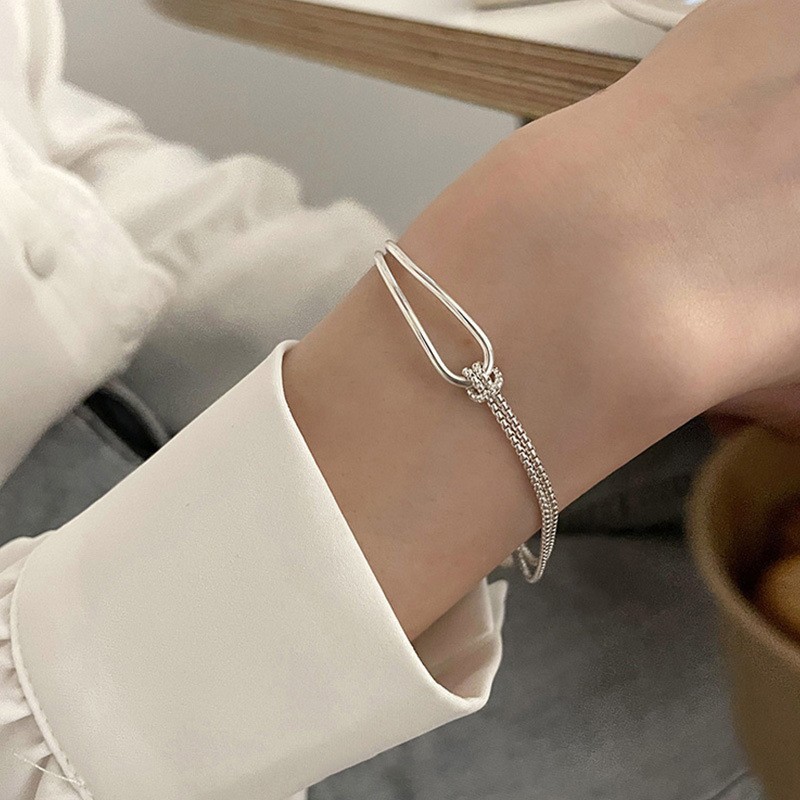 Circular meteor shower silver-plated bracelet, a simple and youthful silver jewelry bracelet with an ins design sense for women, as a gift for your girlfriend pic 18