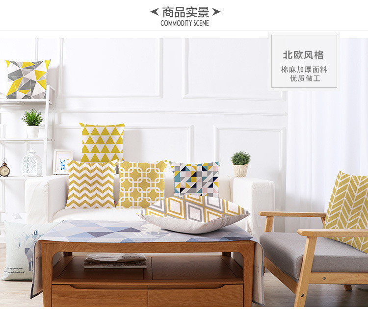 Nordic checkered Amazon bestseller linen short plush solid color checkered cushion pillowcase souvenir custom pillow pic 11